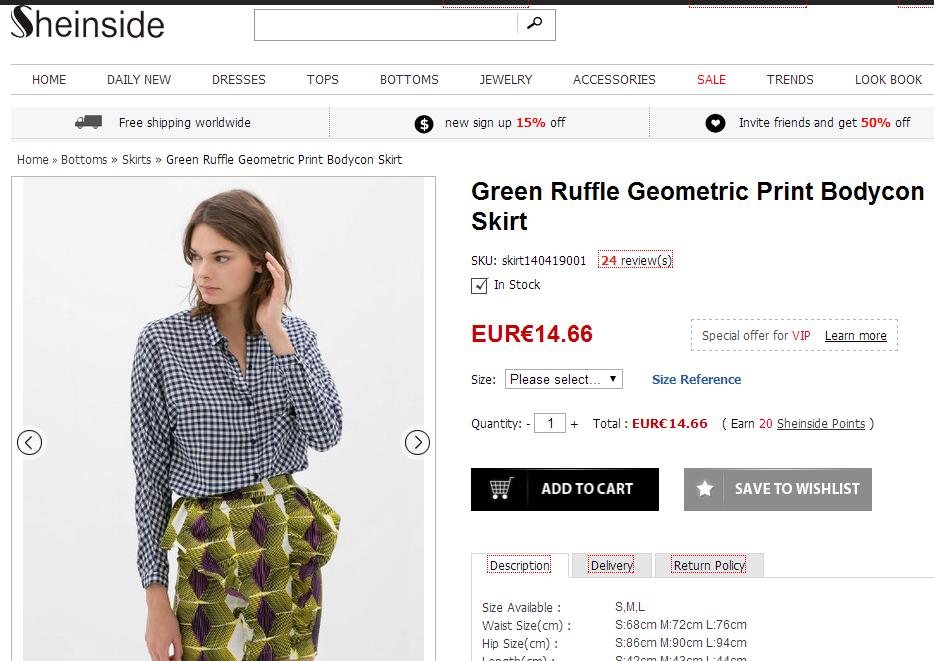  Imitaciones chinas Zara - Falda en Sheinside