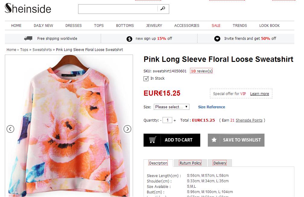  Imitaciones chinas de Zara - Sudadera en Sheinside