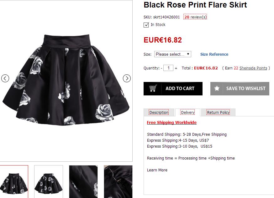 Selección de Sheinside - Falda negra de flores Selección de Sheinside - Falda negra de flores