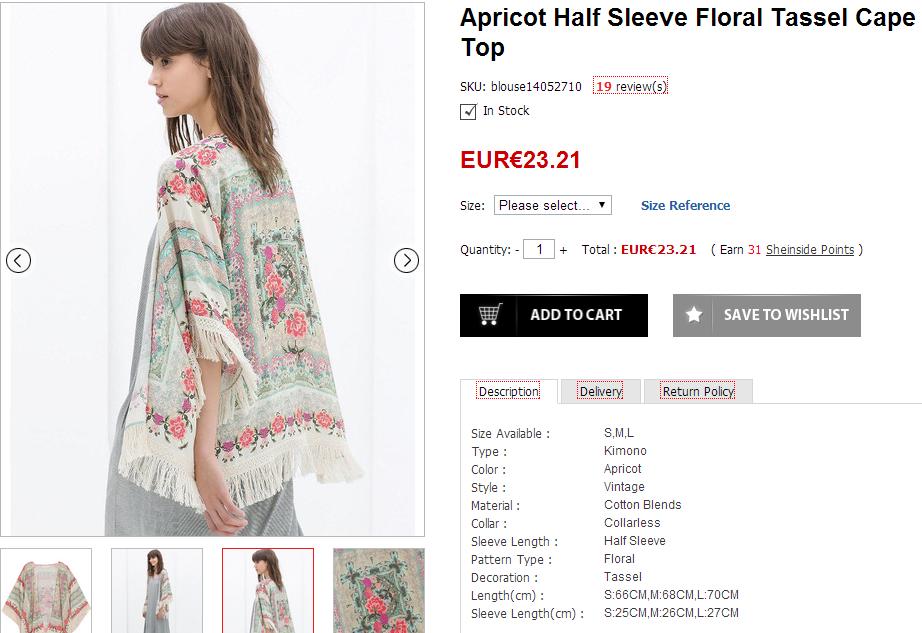 Selección de Sheinside - Kimono de Zara Selección de prendas para el verano - Kimono de Zara