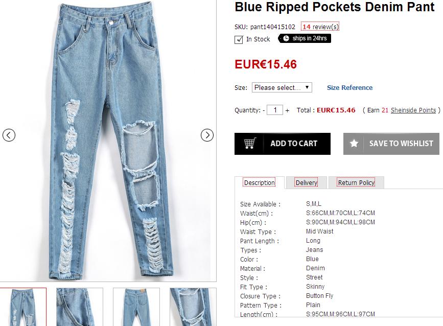 Selección de Sheinside - Ripped jeans Selección de prendas para el verano - Ripped jeans