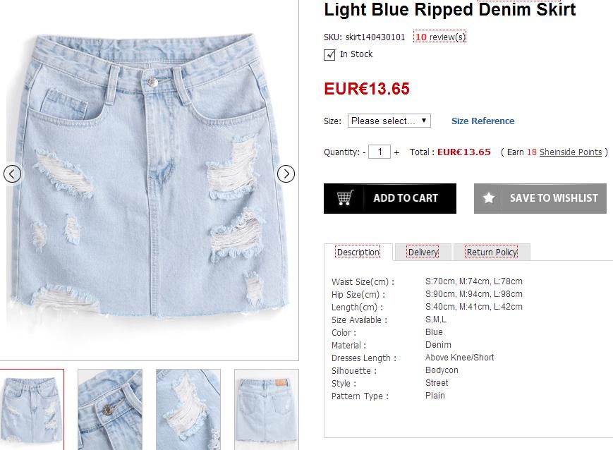 Selección de Sheinside - Ripped skirt Selección de prendas para el verano - Ripped skirt