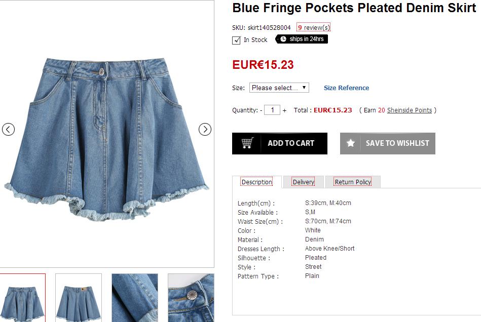 Selección de Sheinside - Falda vaquera Selección de prendas para el verano - Falda vaquera