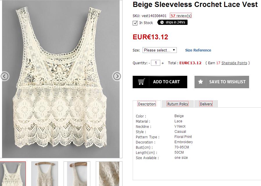 Selección de Sheinside - Top de crochet Selección de prendas para el verano - Top de crochet