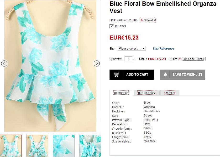 Selección de Sheinside - Top de flores Selección de prendas de moda - Top de flores