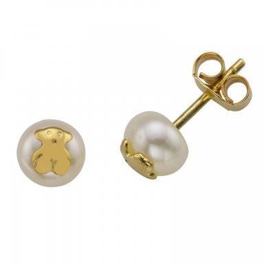 Pendientes de Tous de oro y perla Pendientes de Tous de oro y perla