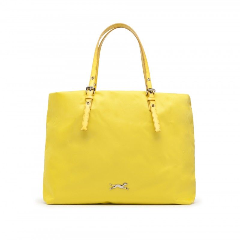 Bolso Bimba y Lola - Shopping de lona y piel amarillo