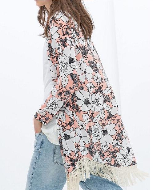 Kimonos de Zara - Kimono de flores rosa Kimonos de Zara - Kimono de flores rosa