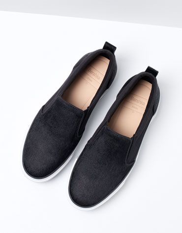 Zapatos Bershka - Sleapers de pelo