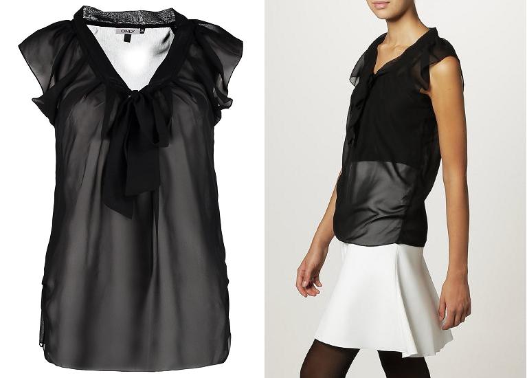 Blusa de fiesta negra transparente