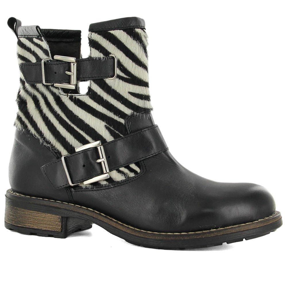 Botines online - Botín motero de cebra Botines online - Botín motero de cebra