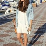 Camisa vaquera abierta con vestido