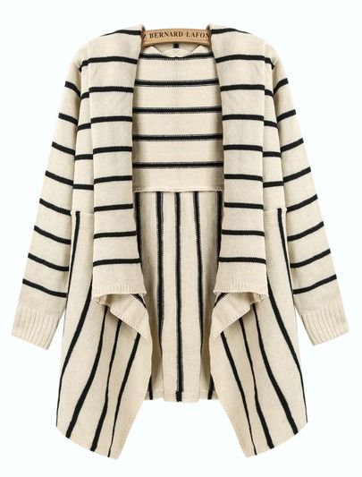 Chaqueta de punto de rayas blanco y negro