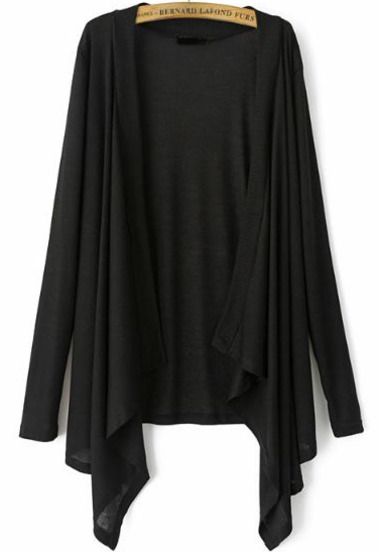 Chaqueta de punto fino negra básica