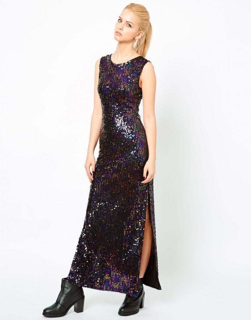 Vestido lardo de lentejuelas Vestido lardo de lentejuelas