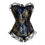 Corset azul y dorado