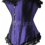 Corset morado con encaje negro