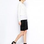 Falda con jersey y camisa