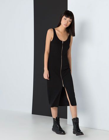 Vestido midi ajustado con cremayera