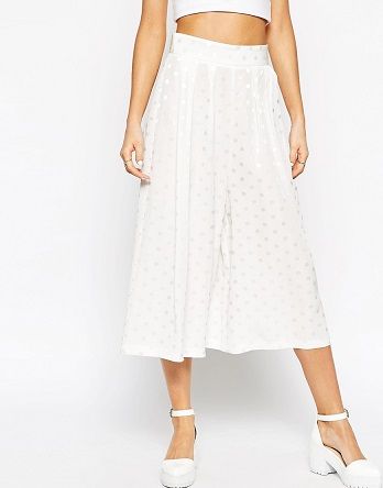 Pantalón midi blanco