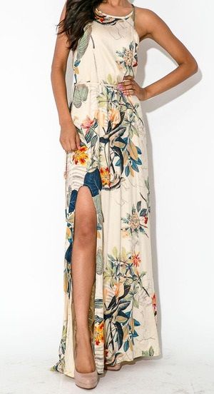 Vestido largo estampado