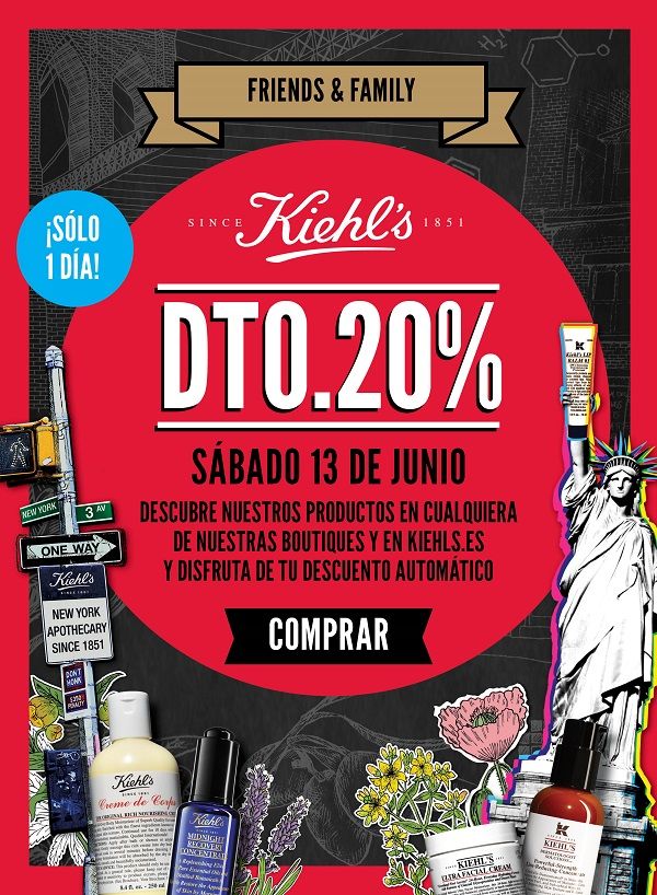 Kiehl's Online; Descuentos del 20%