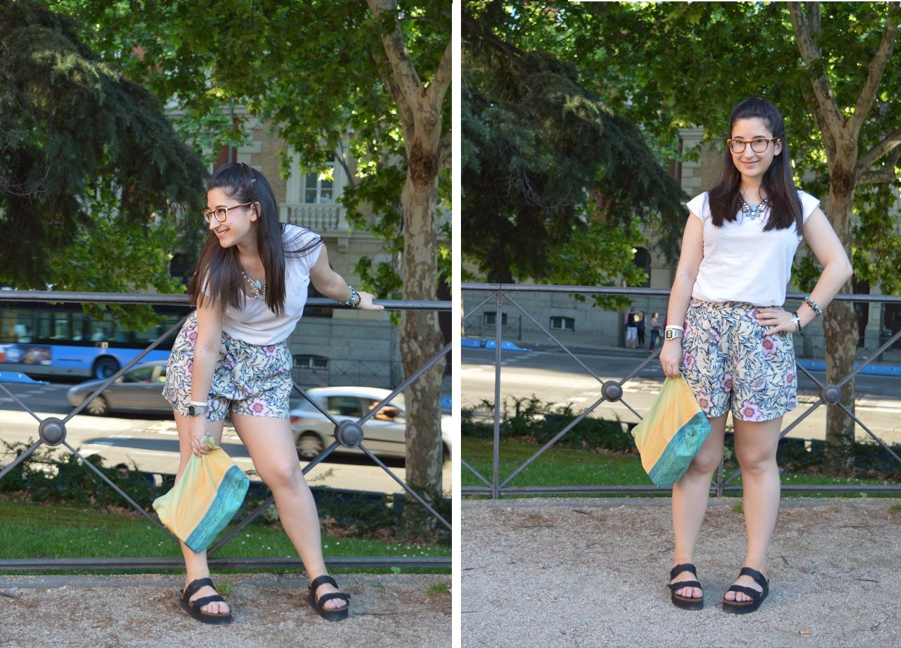 Look de verano con shorts de talle alto