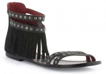 Sandalia plana de flecos