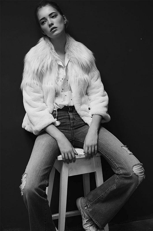 Abrigo de pelo de dos tejidos