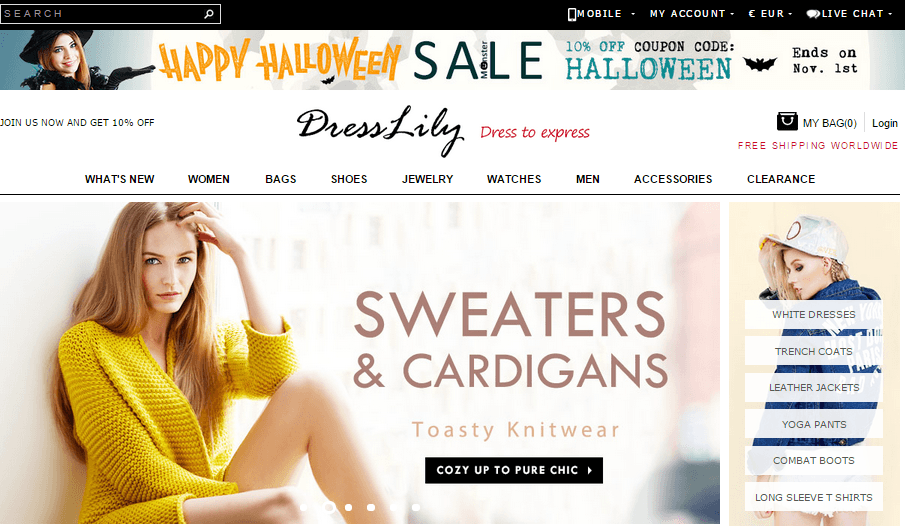 Tiendas chinas de ropa online - Dresslily