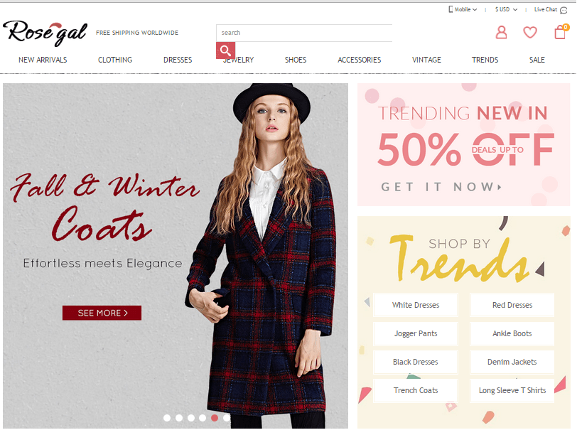 Tiendas chinas de ropa barata - Rosegal