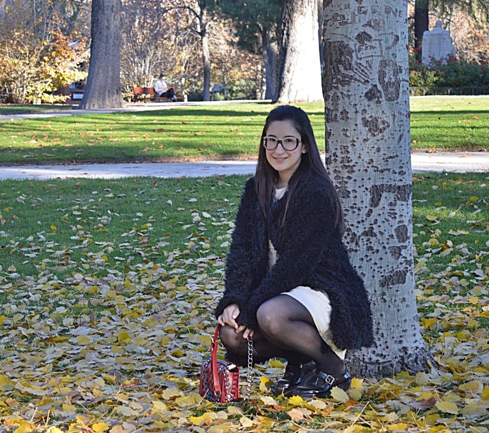 Look con abrigo de pelo para invierno