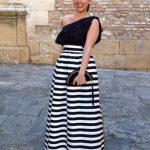 falda rayas negras y blancas