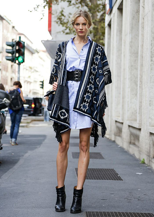 hacer poncho a dos agujas