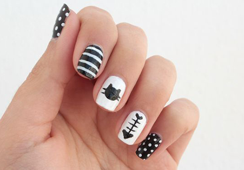 ideas uñas con gatos