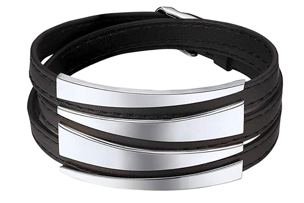 pulsera cuero y acero pulsera cuero y acero