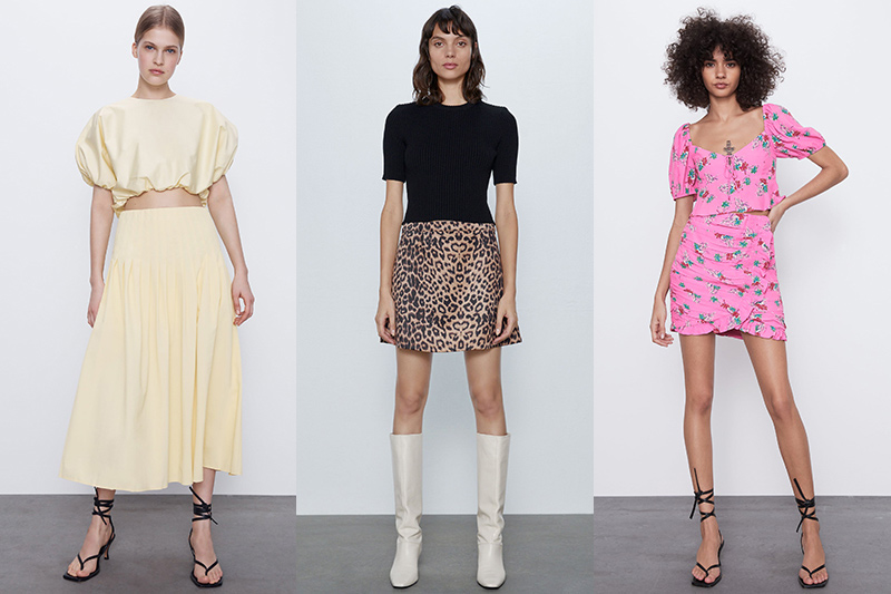 faldas de temporada de Zara