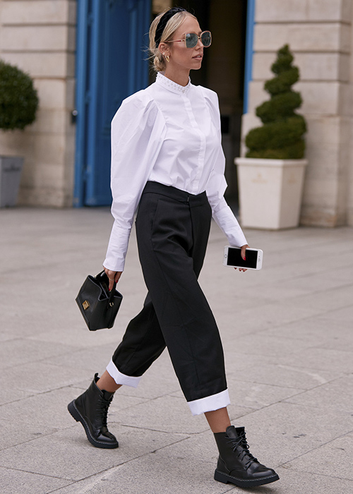 Pantalon ancho tobillero mujer Clearance