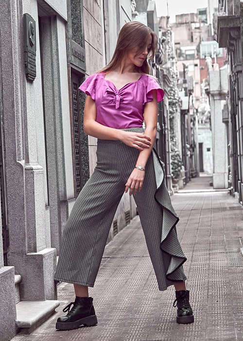 outfit jersey gris mujer