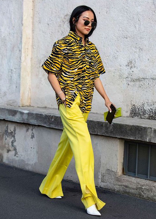 combinacion de pantalon amarillo