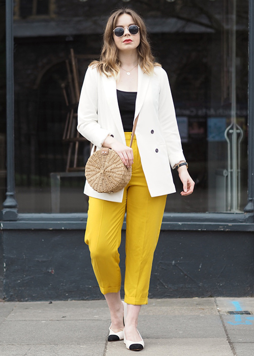 Combinar Pantalon Pantalon De Vestir Amarillo Mujer Vestir Zapatos