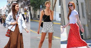 falda de lunares looks