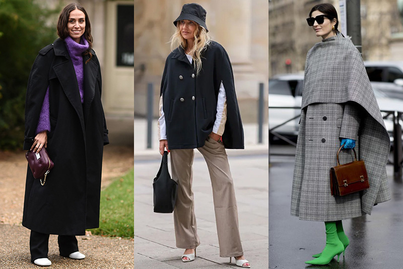 look con abrigo capa mujer