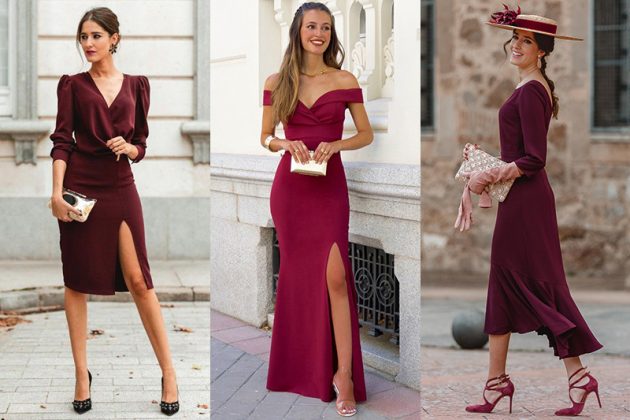 Cómo Combinar un Vestido Burdeos para una Boda ️
