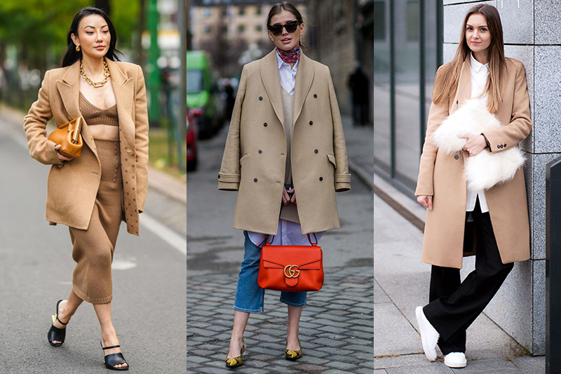 combinar abrigo camel mujer