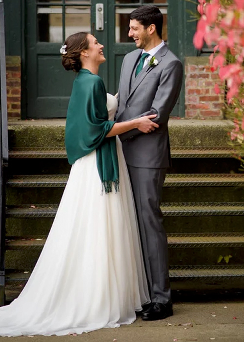 combinar pashmina novia