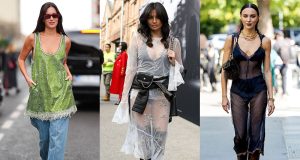 looks con vestidos transparentes