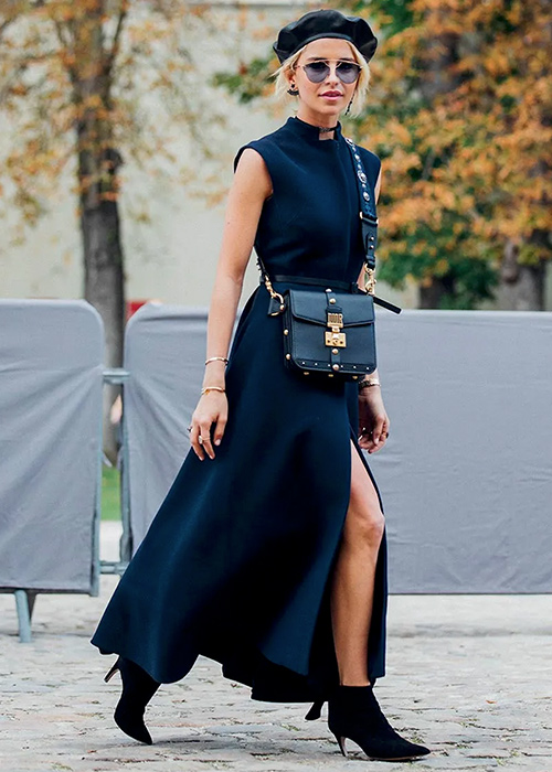 boina con vestido mujer