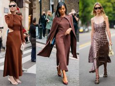 looks con vestidos marrones