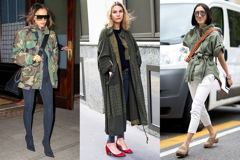 combinar una chaqueta verde militar de mujer